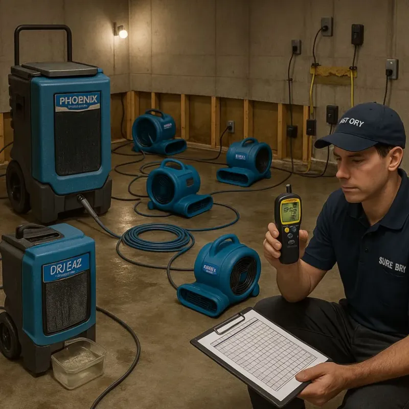 Structural Drying and Dehumidification process in Irvington, MD